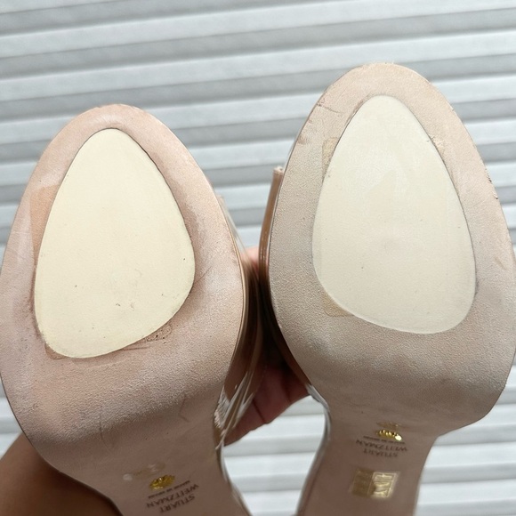 🌹STUART WEITZMAN 🌹 Discoplatform Nudistcurve Patent Leather Sandals Size: 10B - Picture 12 of 13